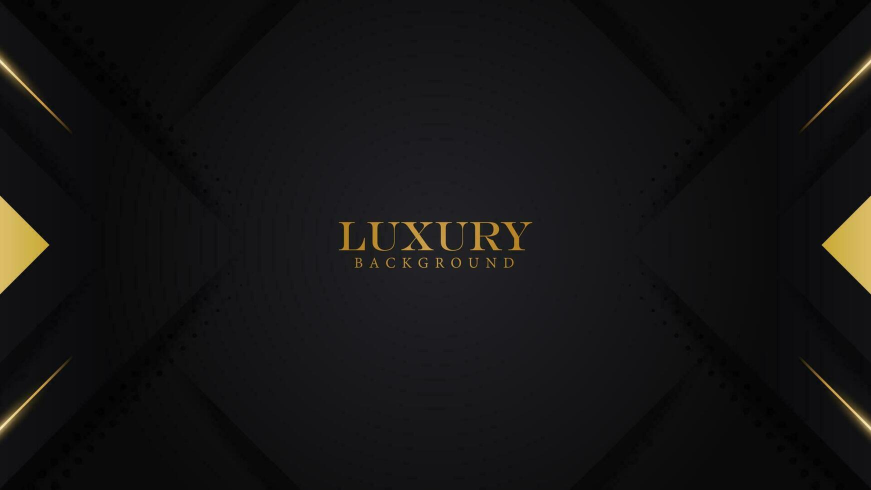 luxury elegant modern geometry shape in black background with shiny gold line vector illustration
