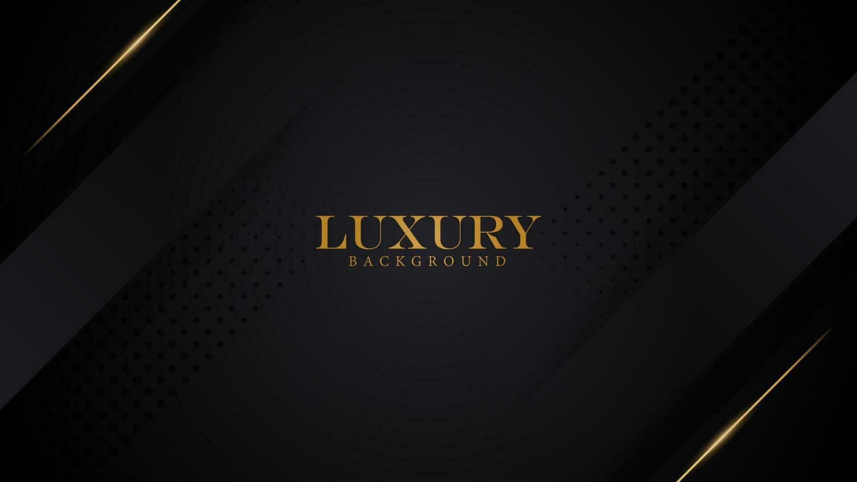 Abstract, luxury black background with halftone and gold line. Luxury, elegant theme design vector