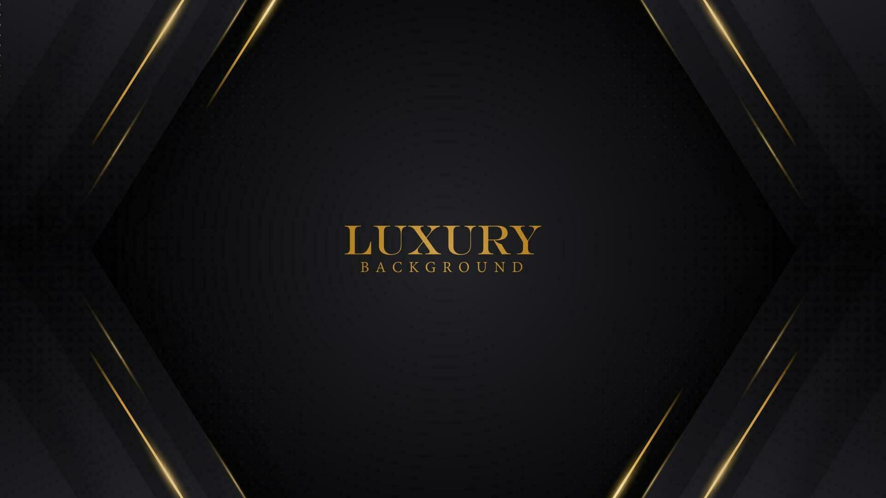 luxury elegant abstract black background in hexagon shape with halftone and shiny gold line. luxury elegant theme design vector illustration