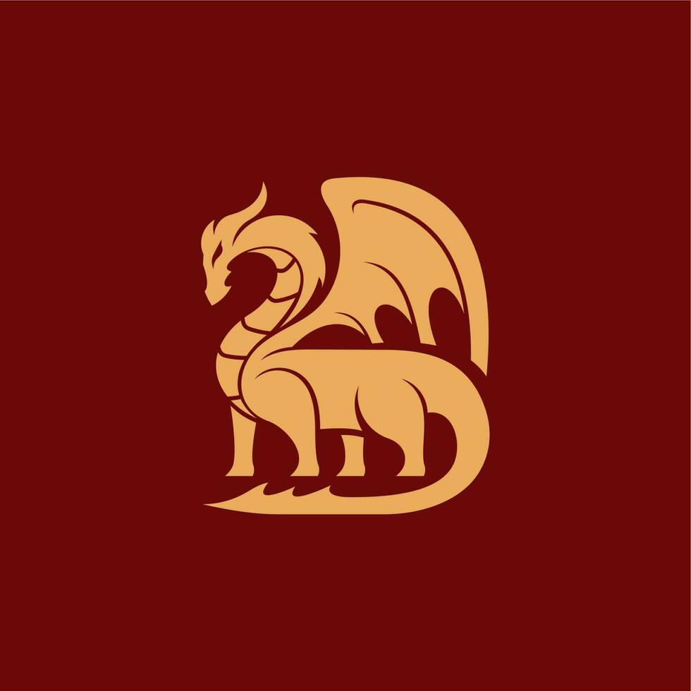 simple dragon logo vector