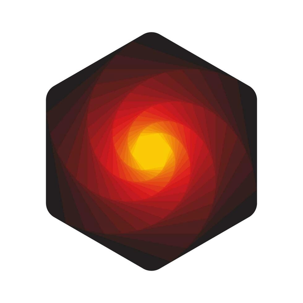 hexagonal red and orange gradient element vector