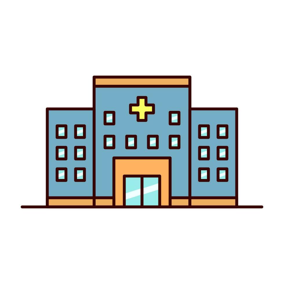 hospital cartoon illustration on isolated background vector