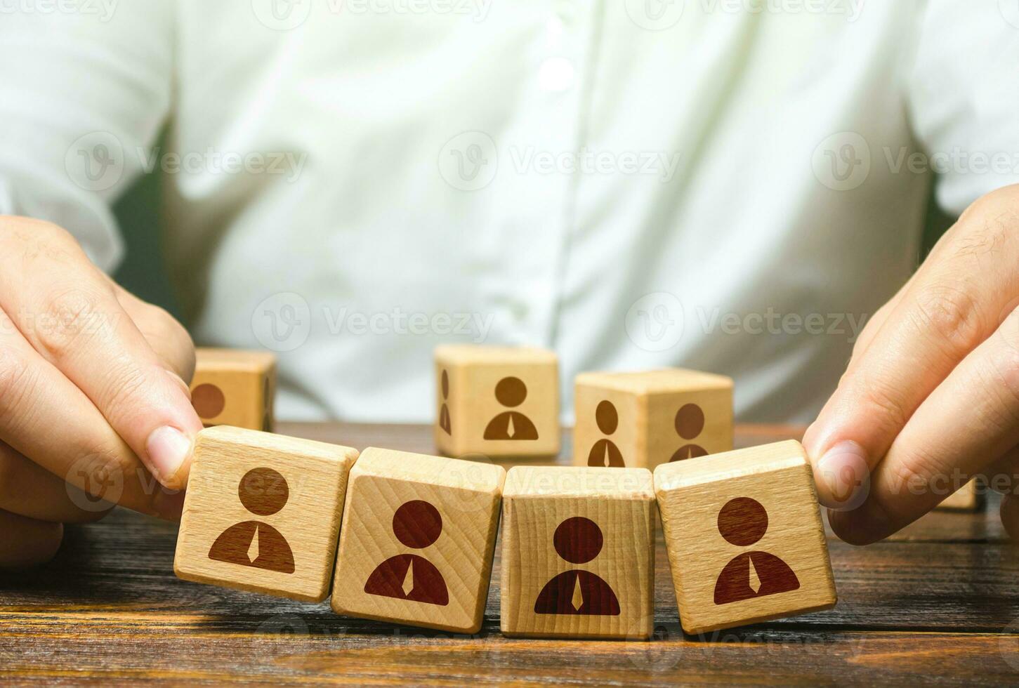 Leader and weak unstable team. Working with human resources. Hiring and recruiting. Recruitment of an effective team. Retraining before being assigned to a new project. Relocation to a new place photo