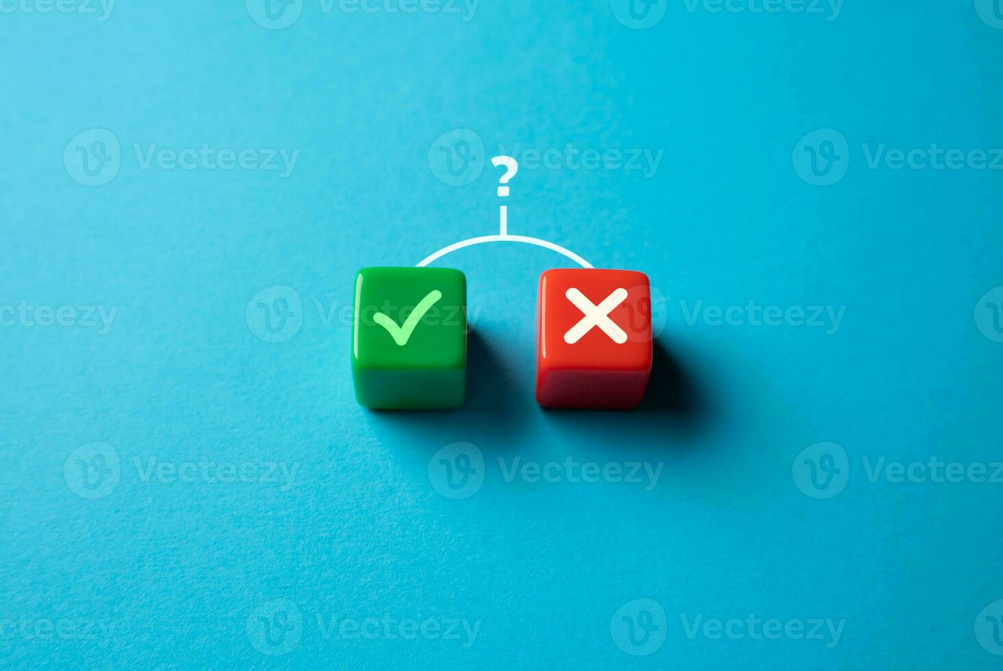 Choice between acceptance and rejection. Decision making, voting. Weighing the pros and cons. Symbol of power and responsibility, informed choices photo