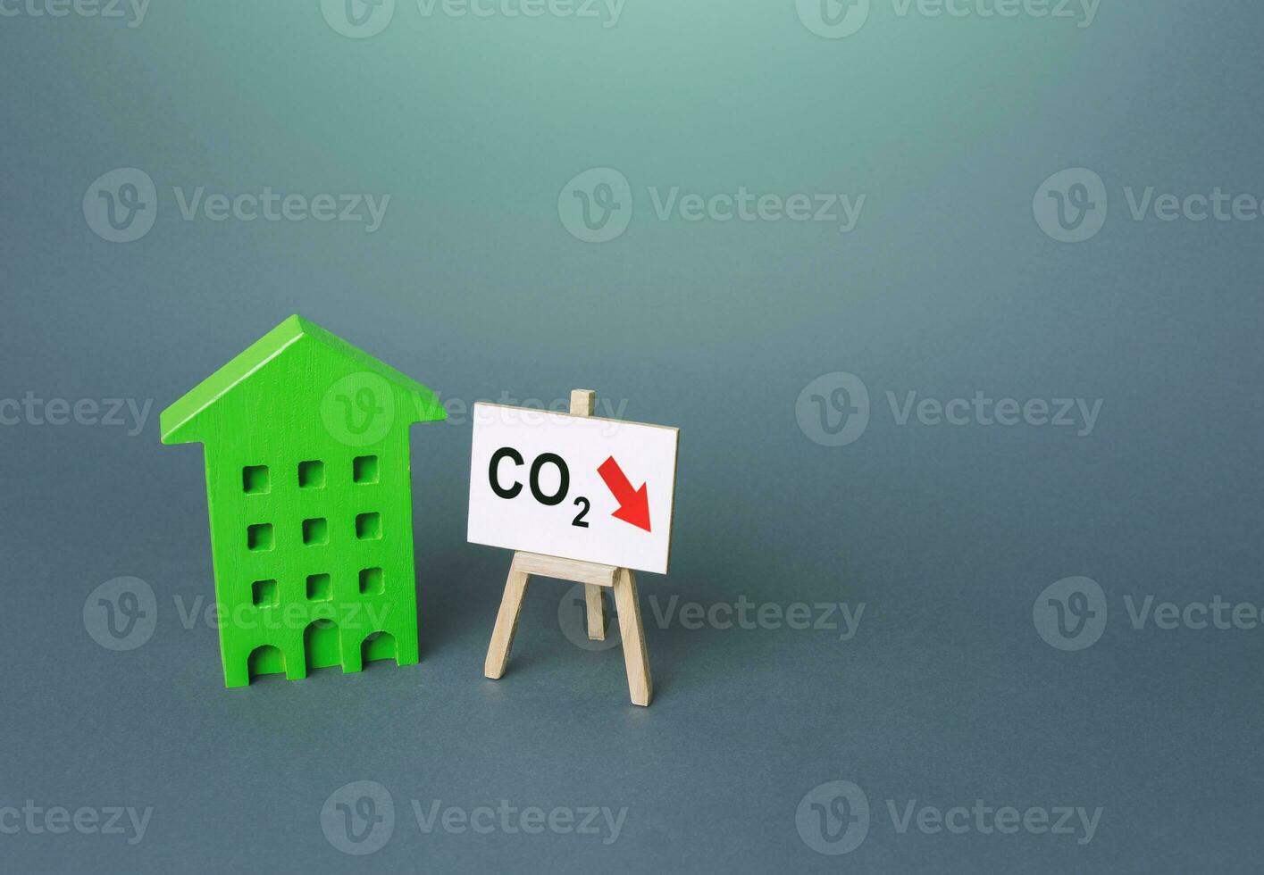 Reducing housing CO2 emissions. Carbon dioxide reductin, greenhouse gas. Improving utilities and energy efficiency. Net Zero Carbon neutrality. Eco green technologies. Modernization of old living fund photo