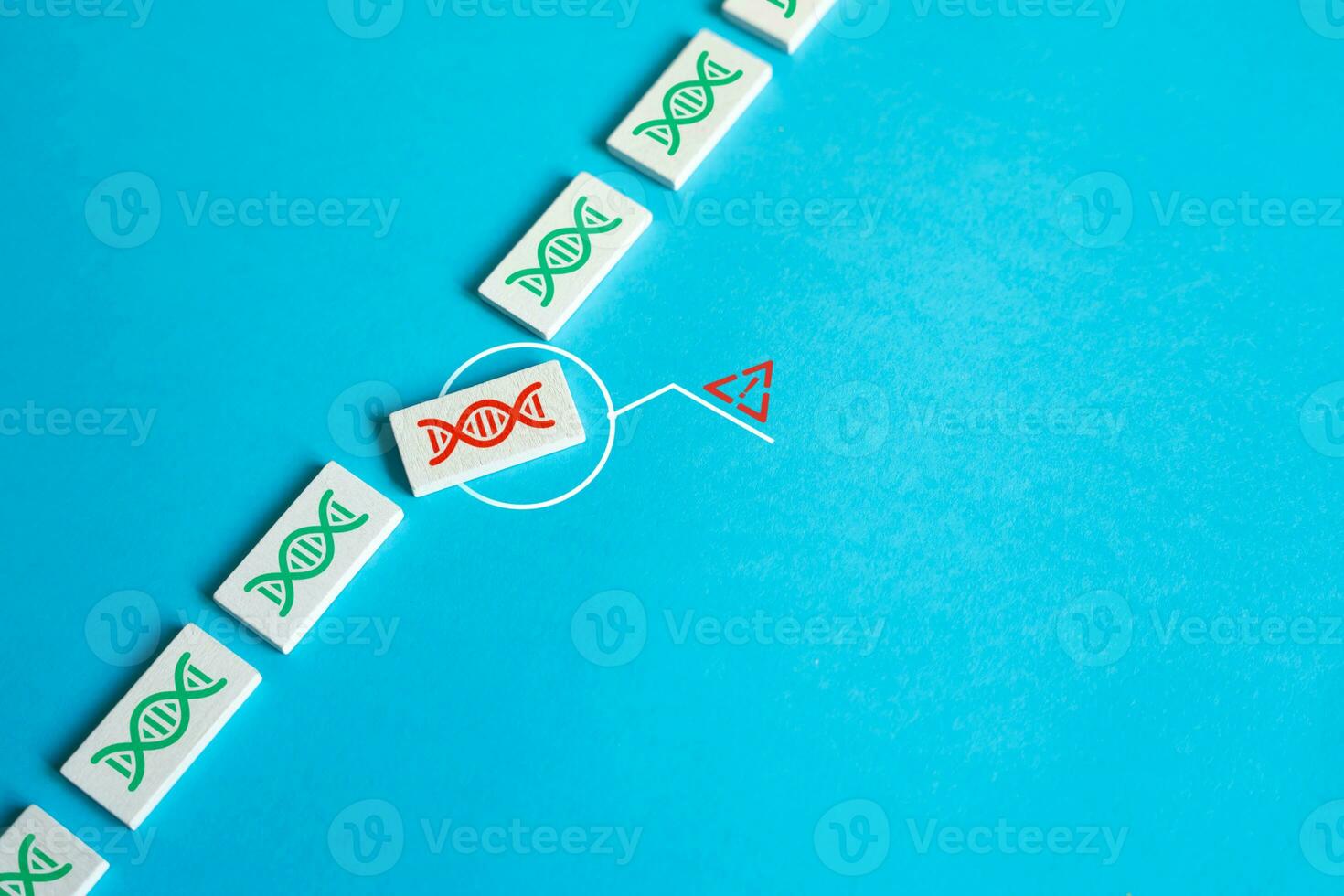 Damaged section of DNA. Diagnosis and early detection. Genetic mutations. Genetic disorders, deviations. Gene therapy modification of cells to produce a therapeutic effect. Paternity confirmation. photo
