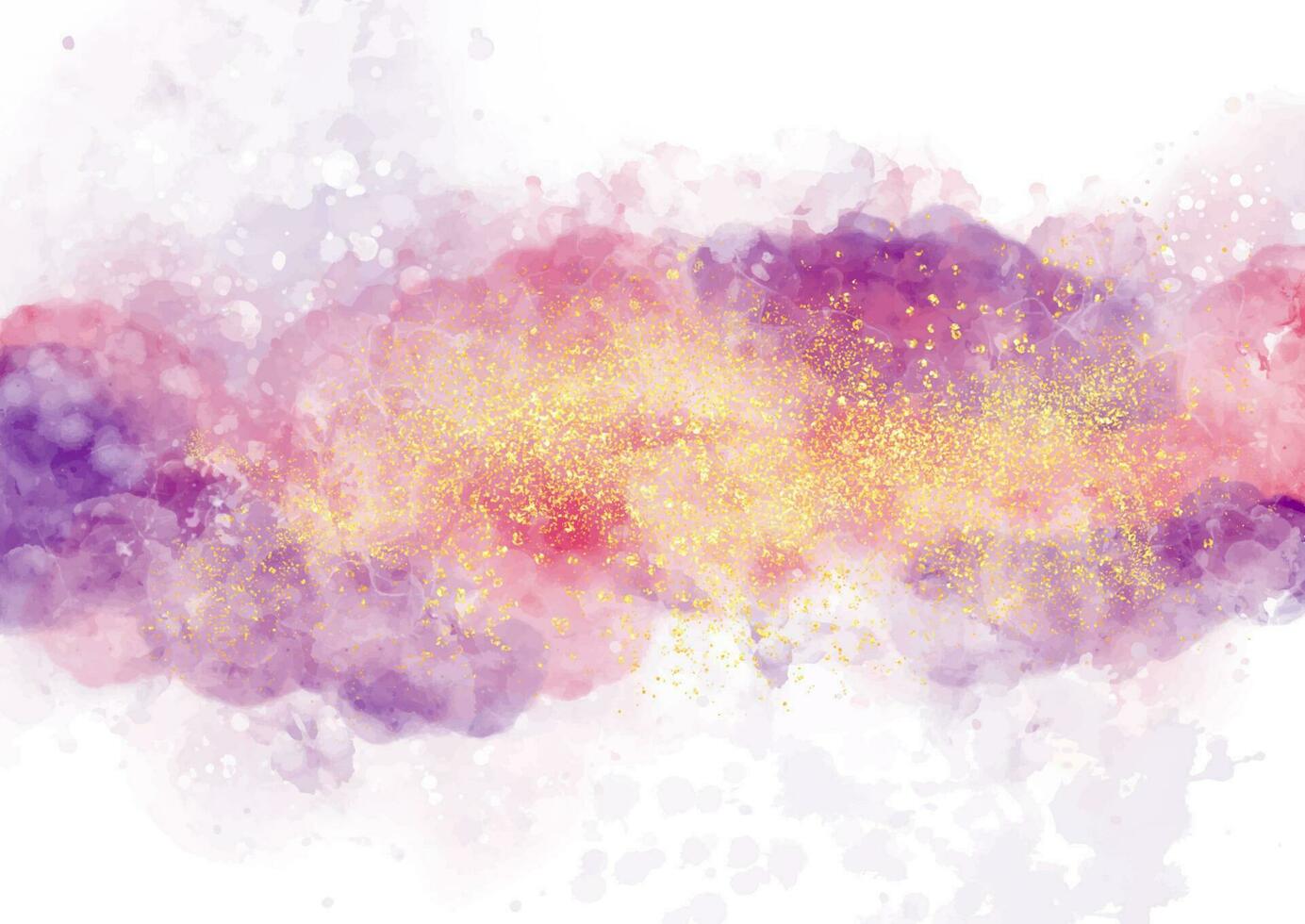 abstract hand painted background with glittery gold elements vector
