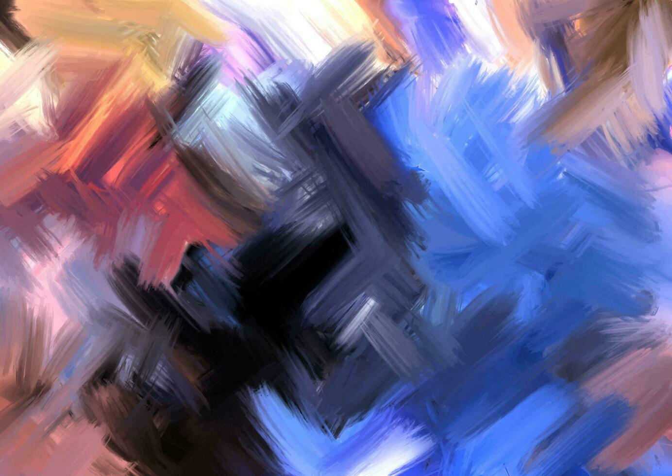 Modern abstract art with oil painted brush strokes design vector