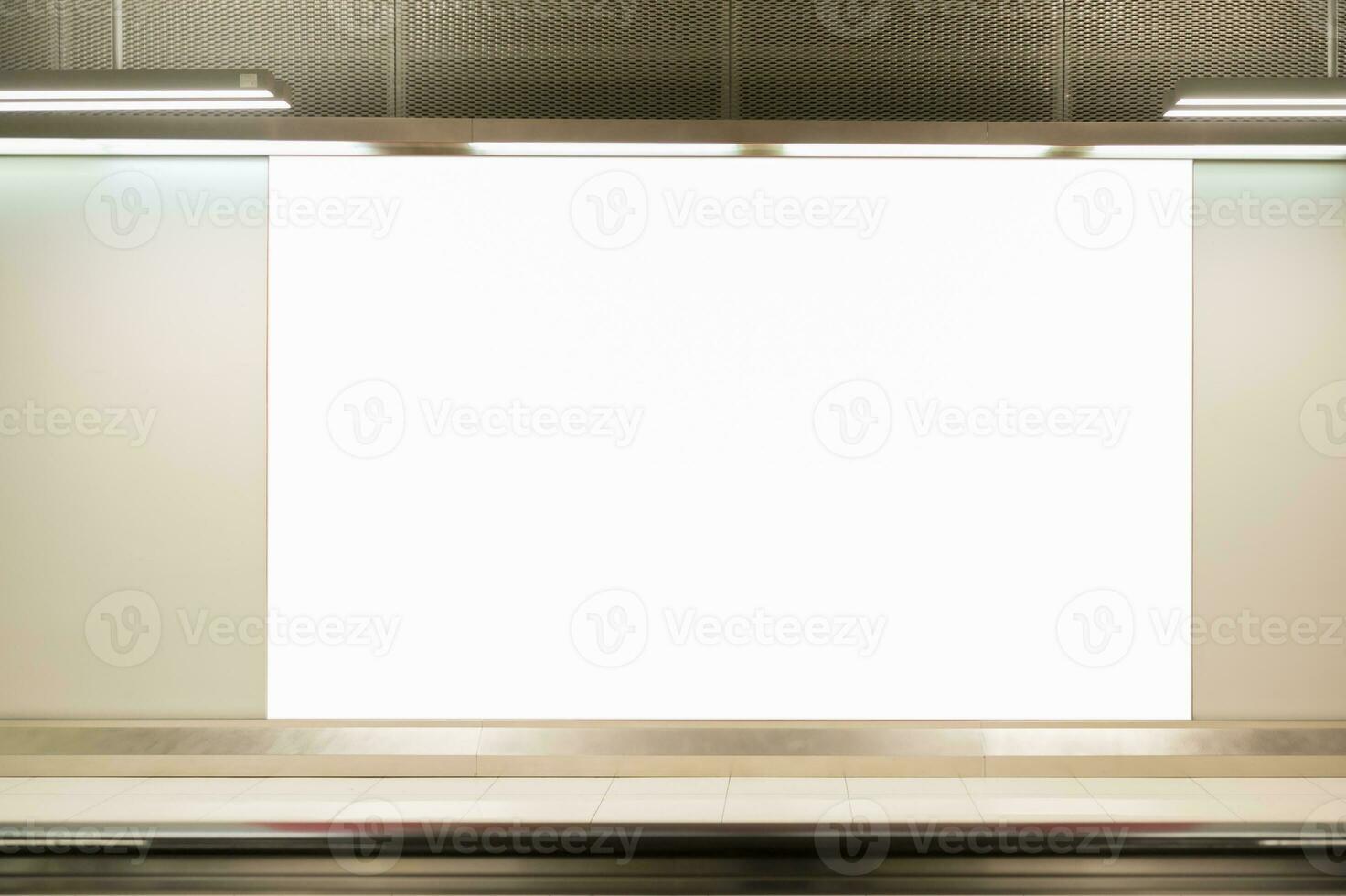 Blank billboard in airport, public transportation concept, blank billboard photo