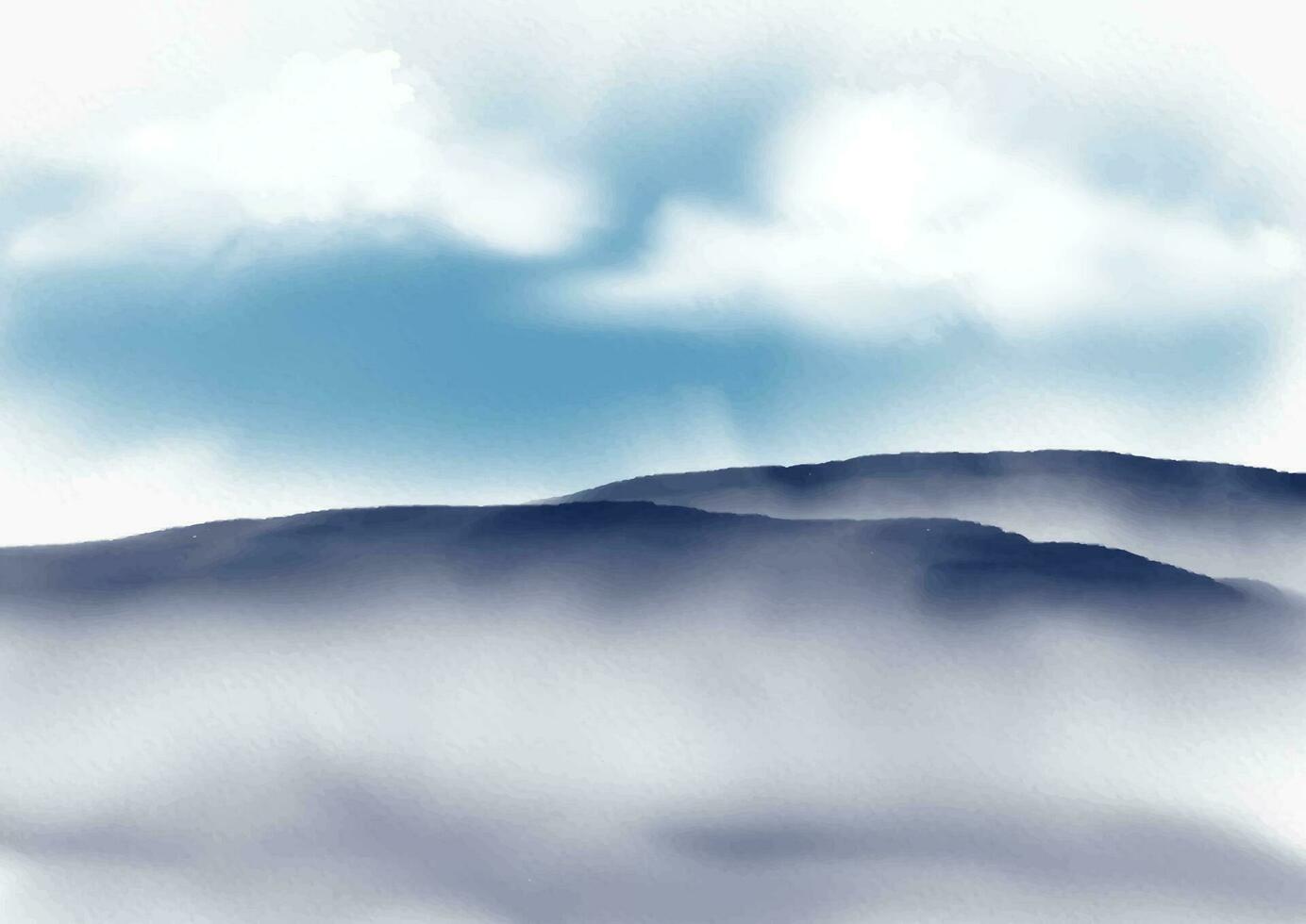 hand painted watercolour landscape design vector