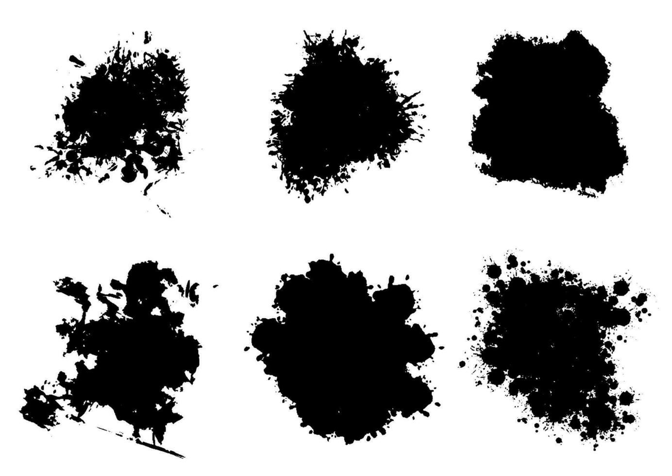 Collection of grunge splat designs vector