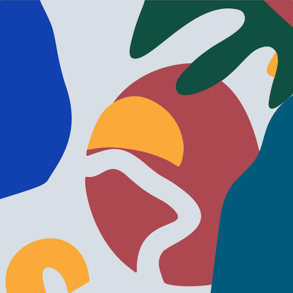 Abstract wall art with a minimal hand drawn design vector