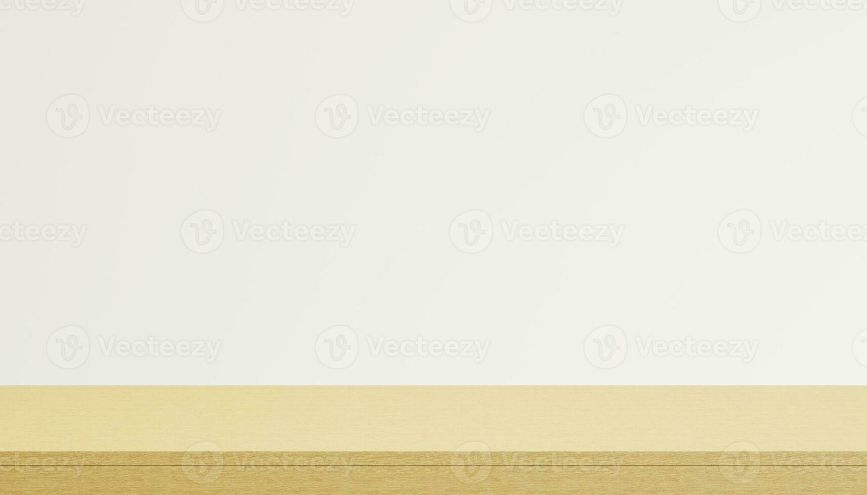 Wooden tabletop isolated on white background, banner for product display. 3d rendering photo