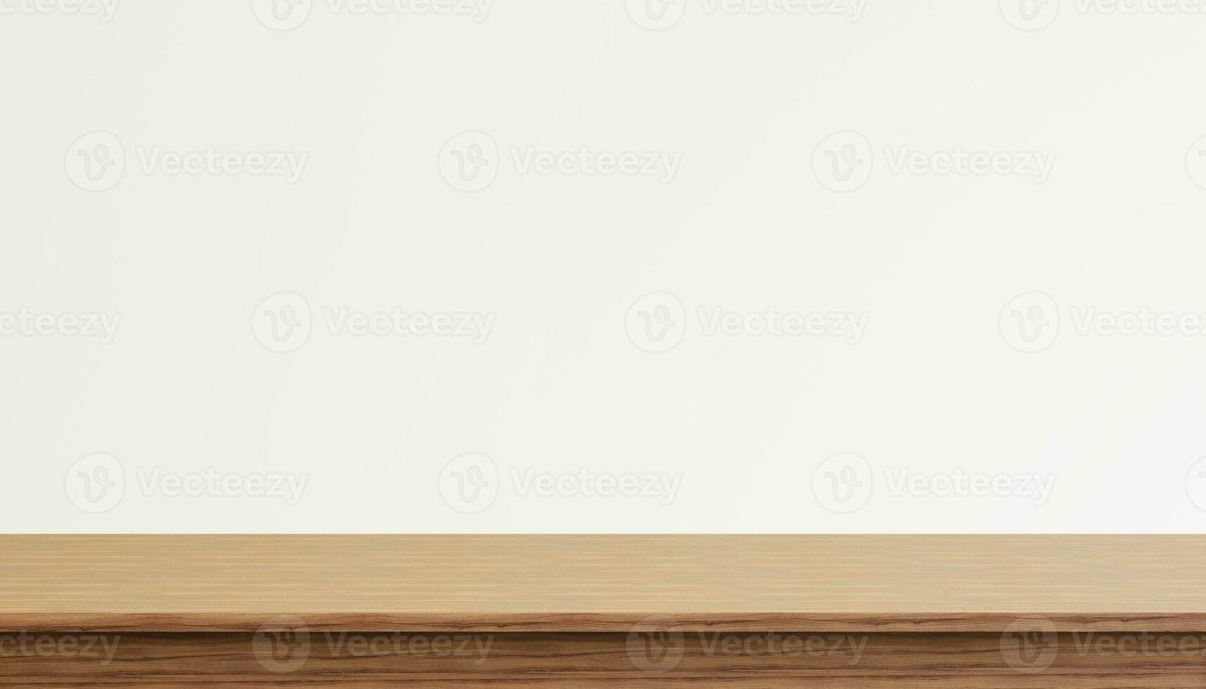 Wooden tabletop isolated on white background, banner for product display. 3d rendering photo
