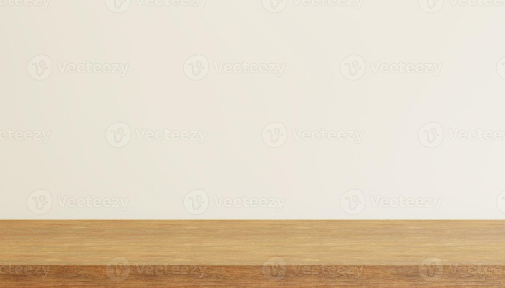Wooden tabletop isolated on white background, banner for product display. 3d rendering photo