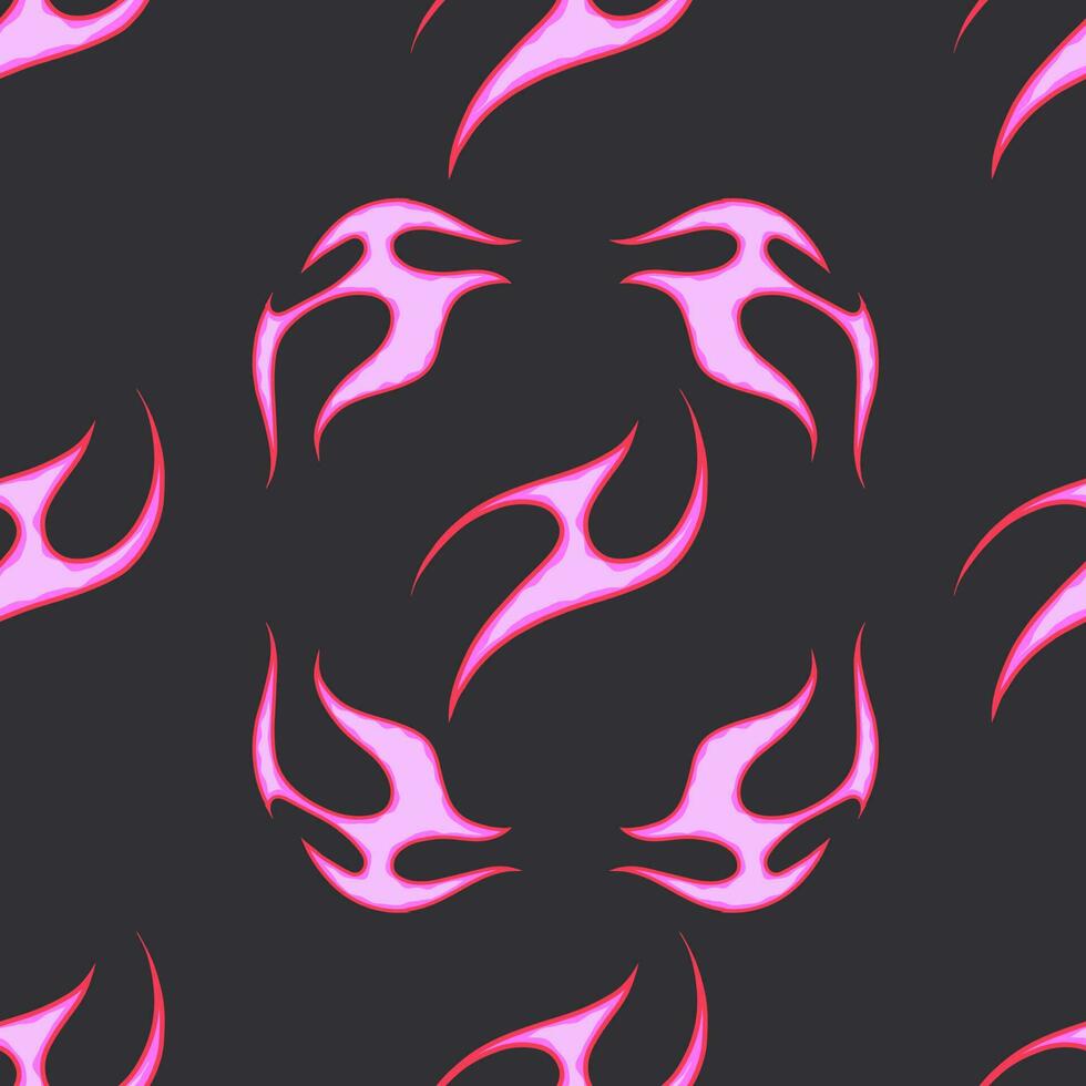 Fiery Cartoon Vectors Trending 2023 with Old School Seamless Patterns