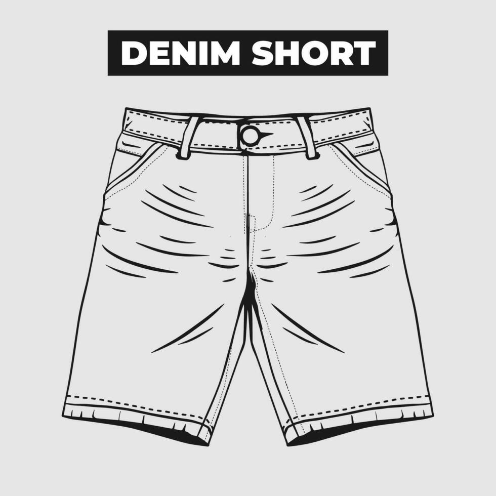 Hand drawn fashion for men's in vector. fashion board pants isolated for men's. Flat icon of short's for men vector