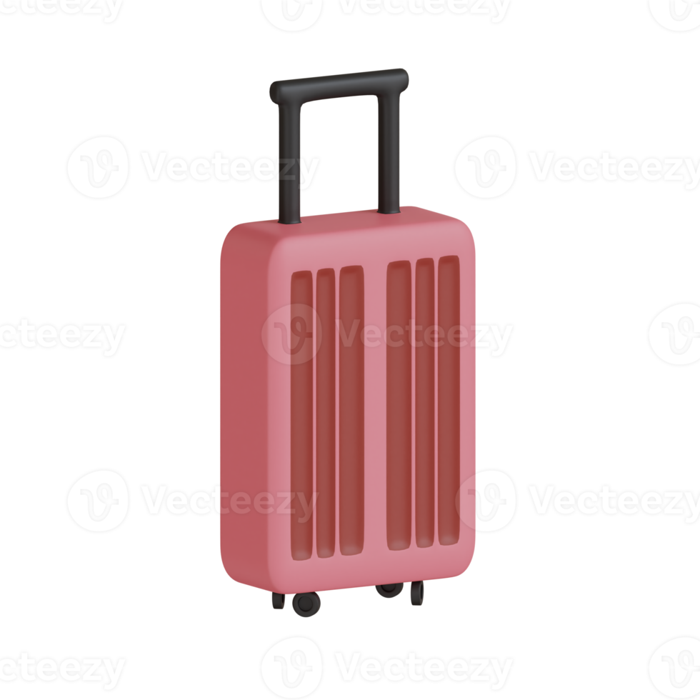 3d rendered pink suitcase perfect for vacation design project png