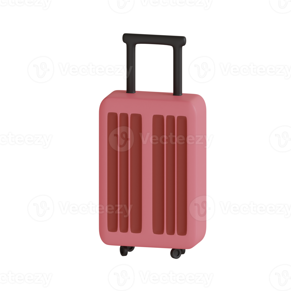 3d rendered pink suitcase perfect for vacation design project png