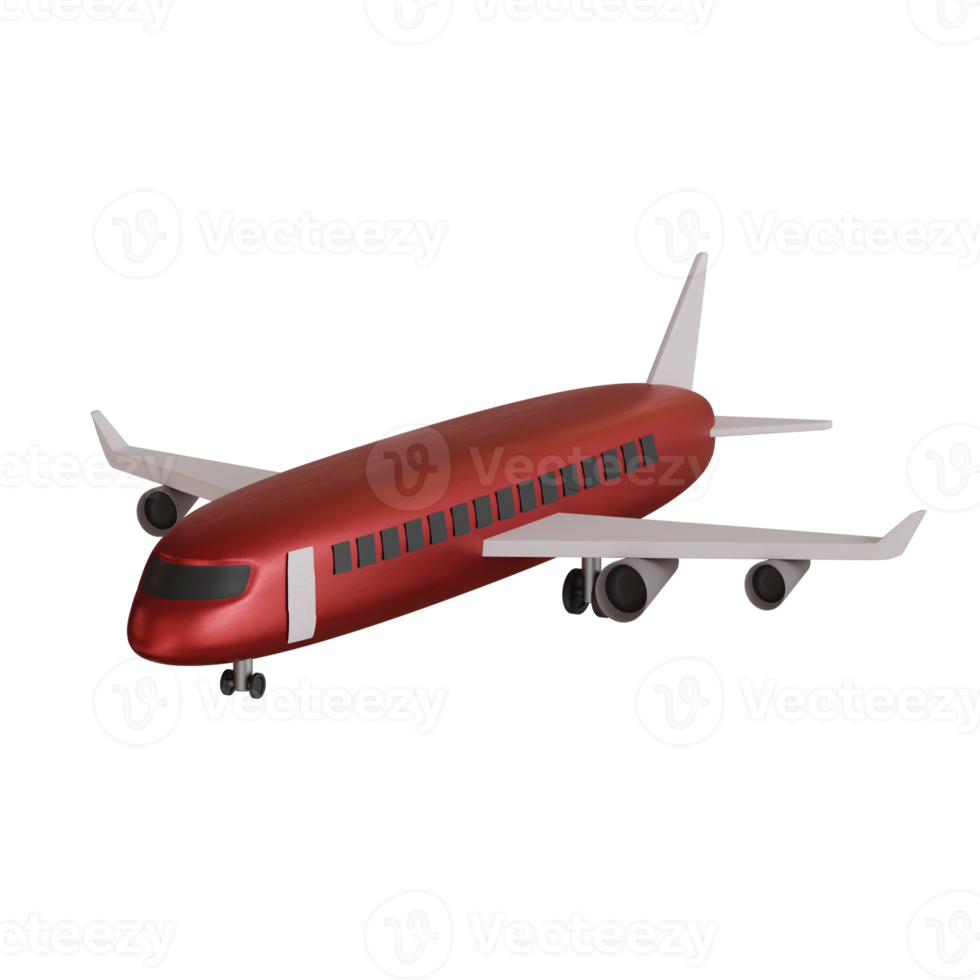 3d rendered red airplane perfect for airport design project png