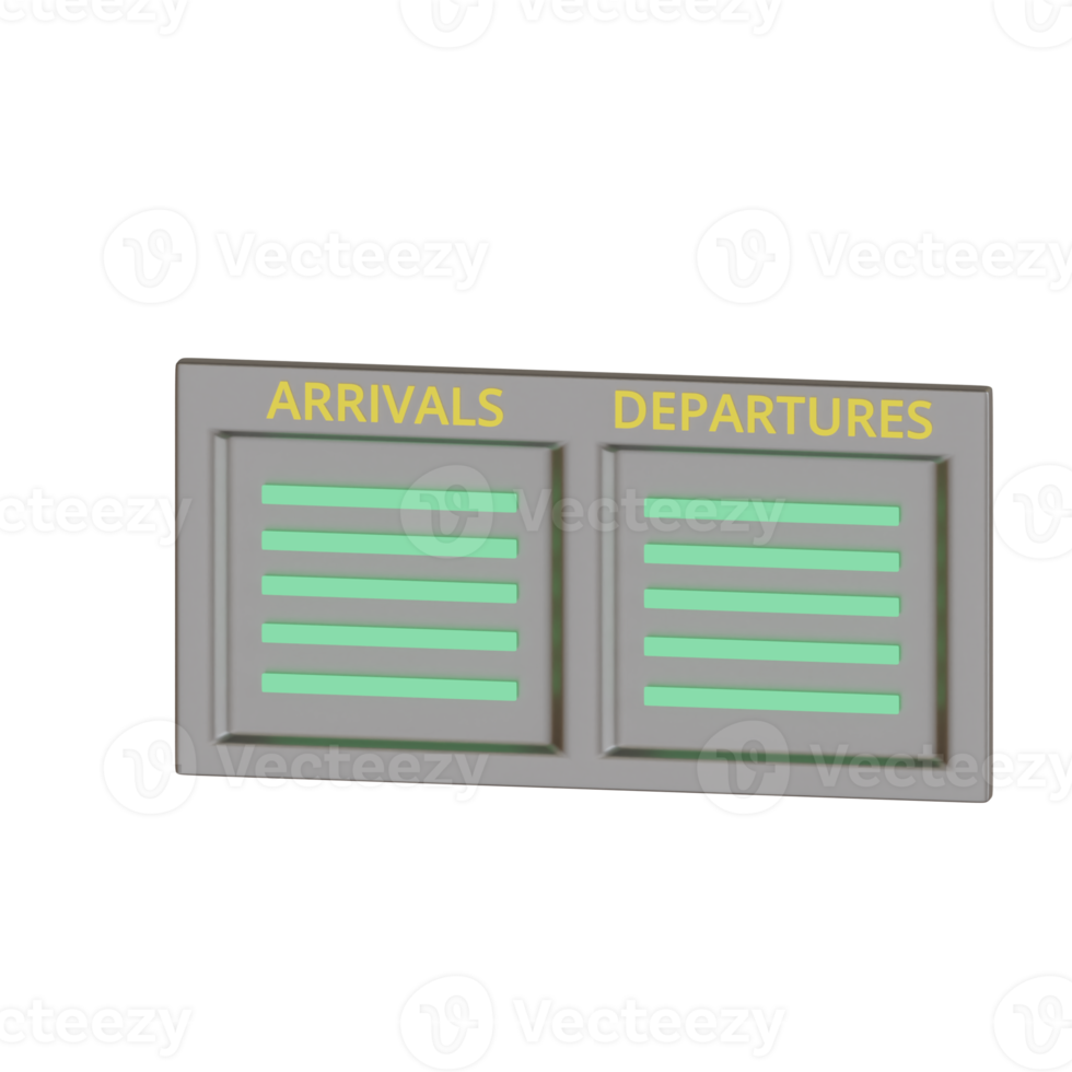 3d gerendert Ankunft Abfahrt Zeichen perfekt zum Flughafen Design Projekt png