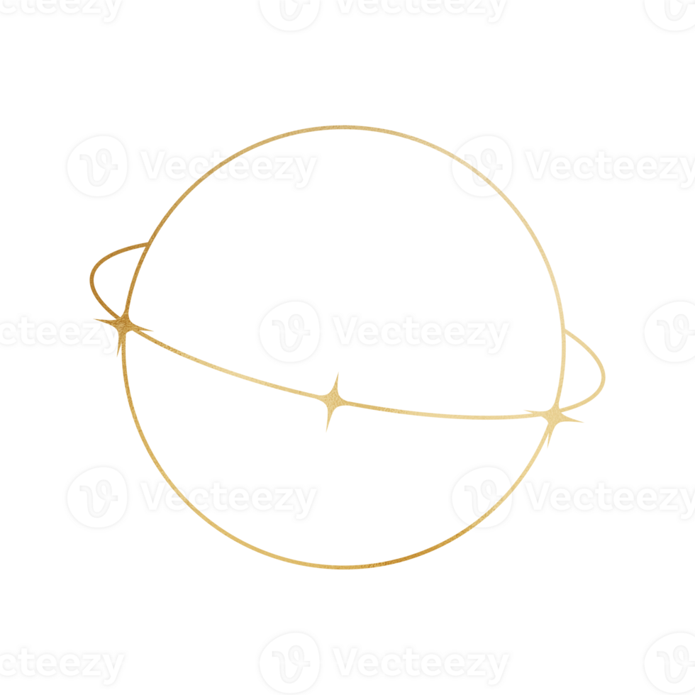Gold Circular Frame png