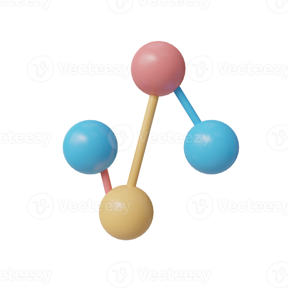 Molecule atom. 3d render png
