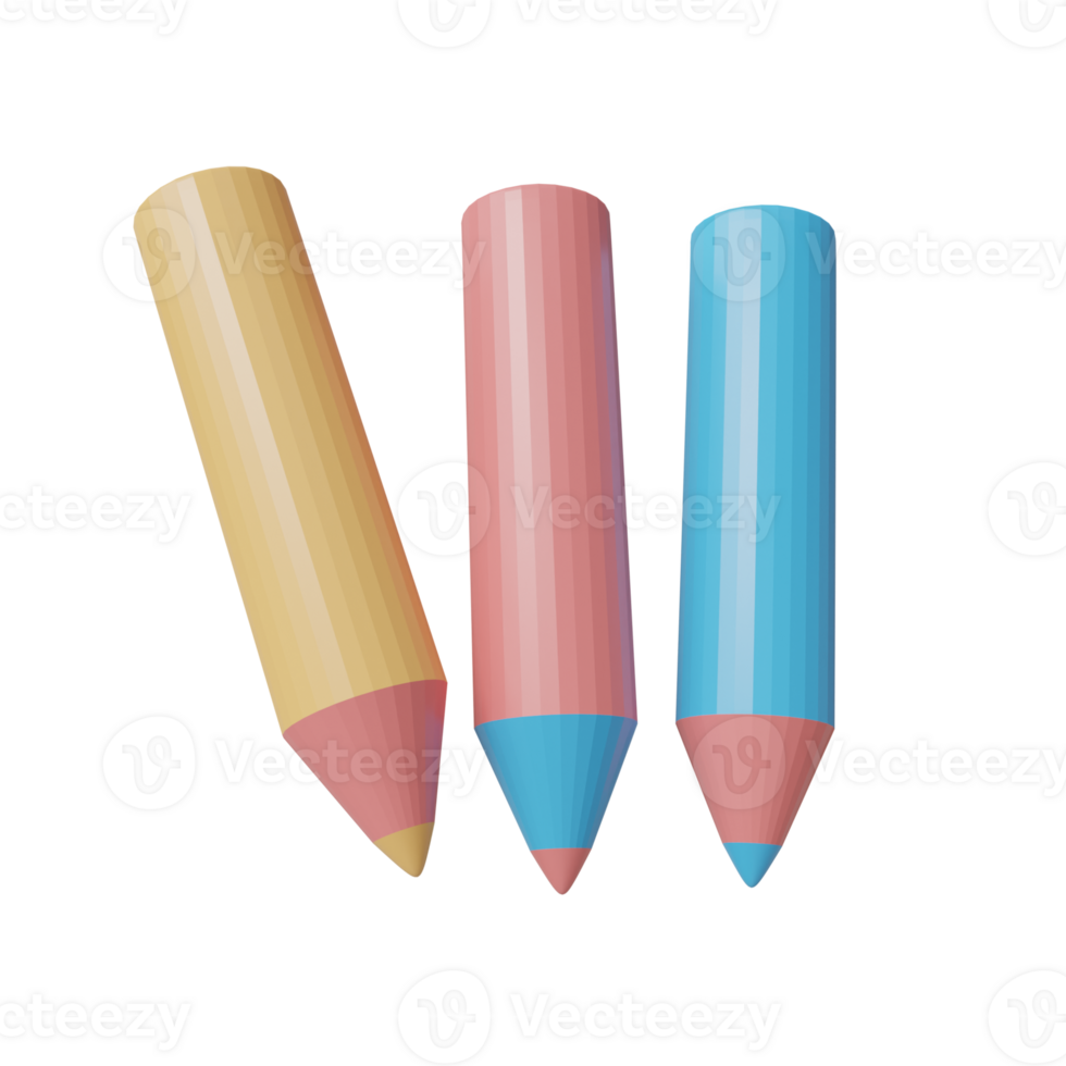 Pencil color. 3d render png