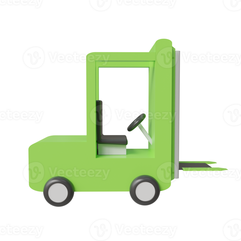 Forklift. 3d render png
