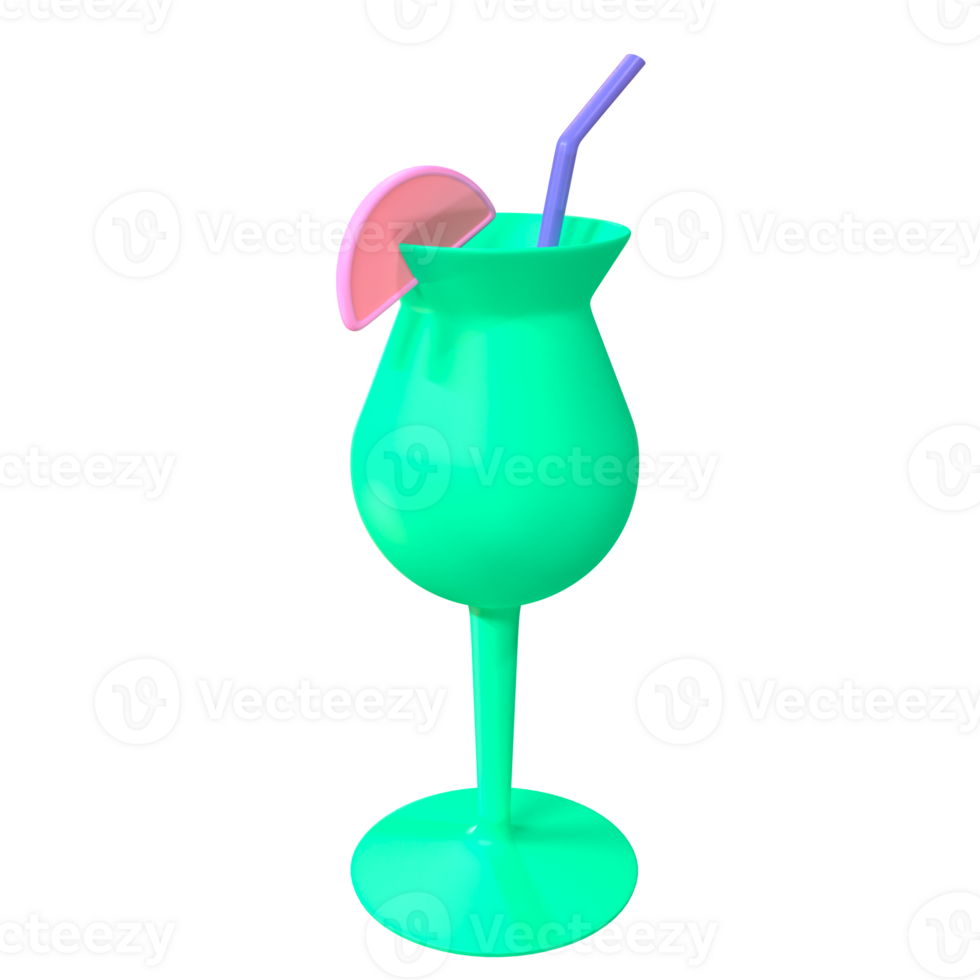 verre avec été boisson 3d illustration png