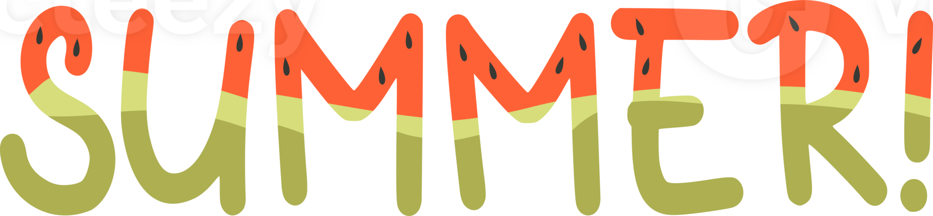 text sommar med vattenmelon mönster png