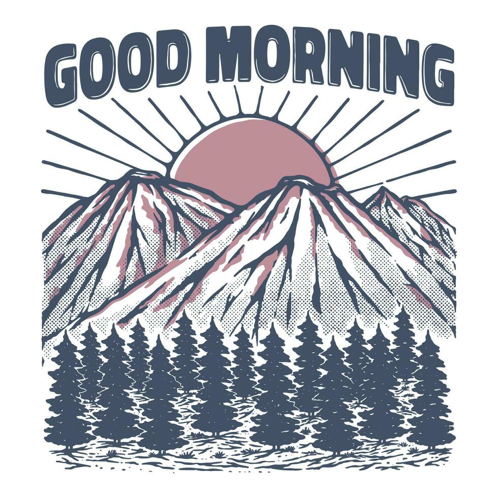 mountain vintage illustration vector