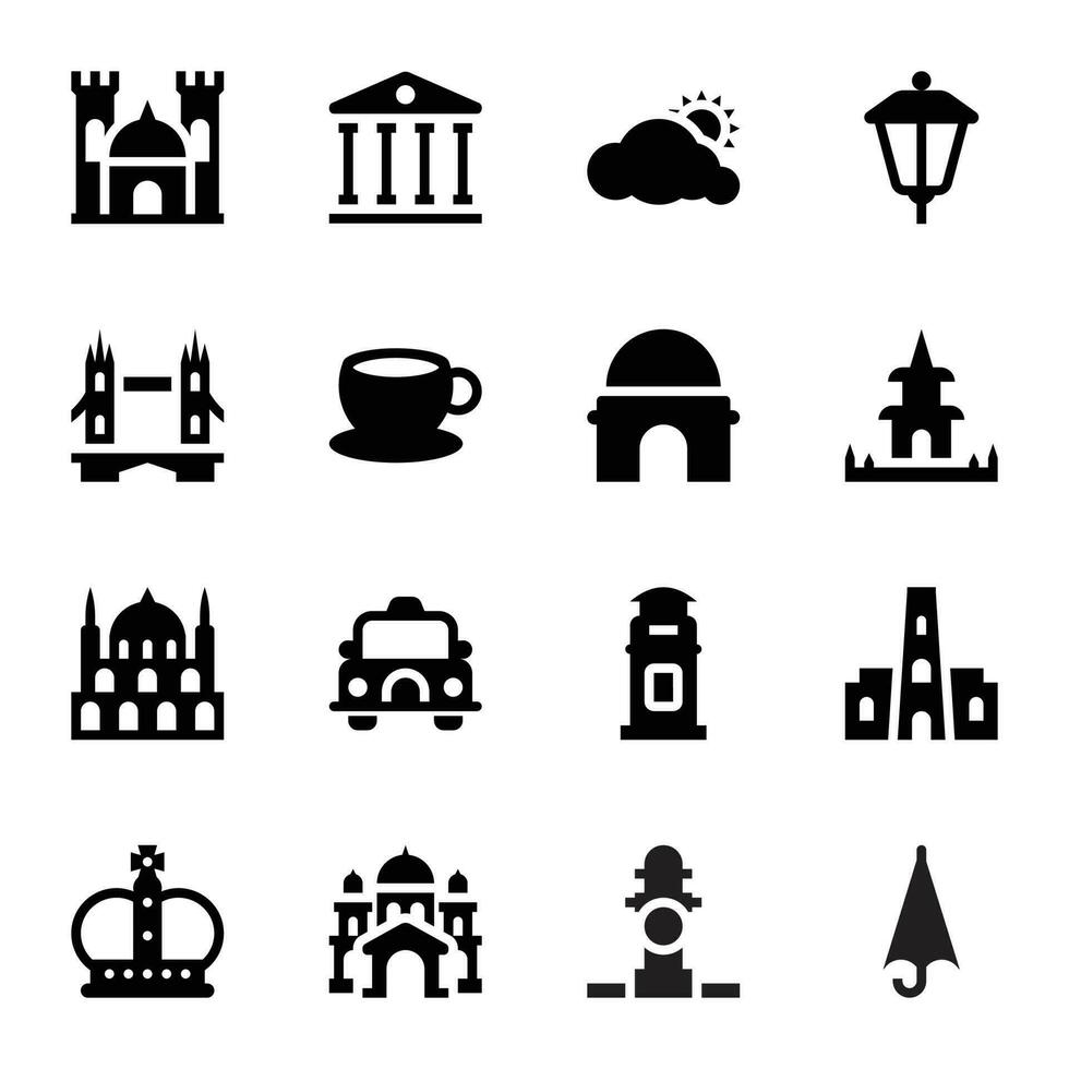 Party Supplies Glyph Icons Set vector