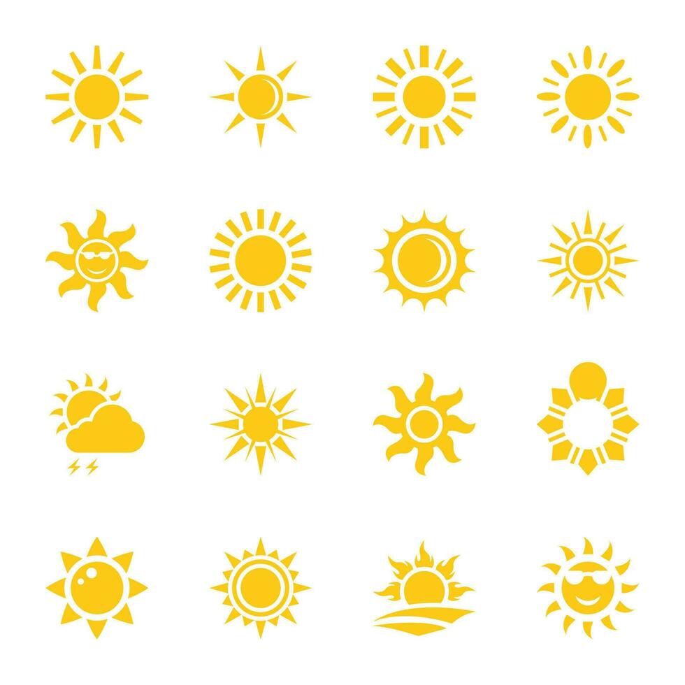 Sun Flat Icons vector