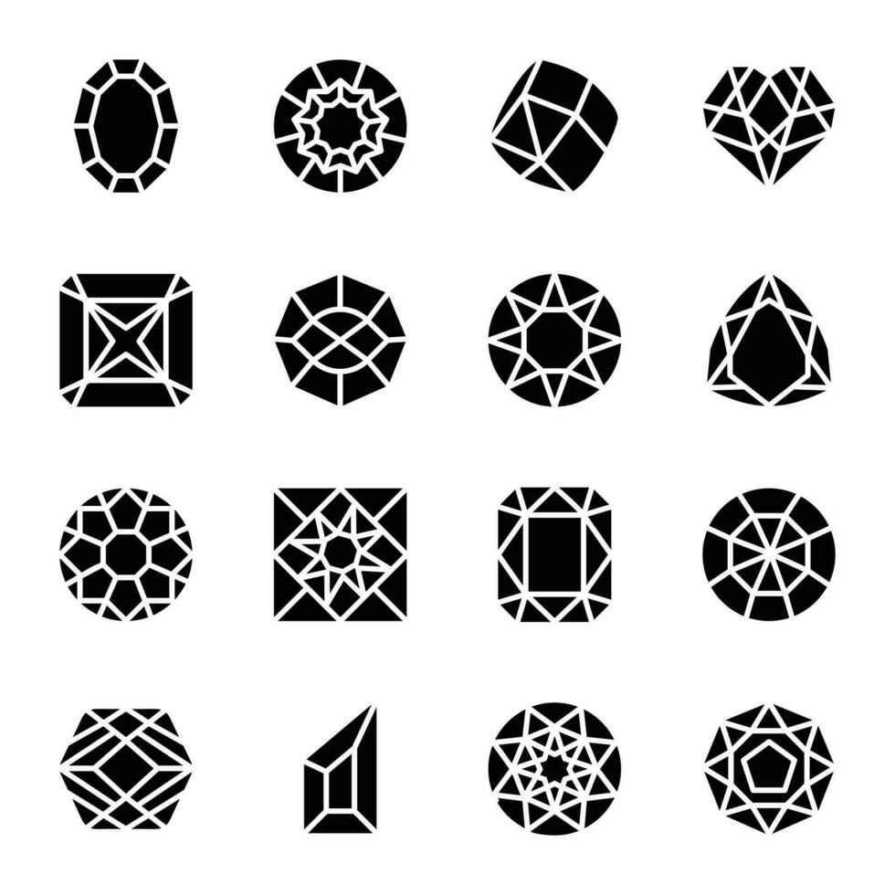 Precious stone icons vector