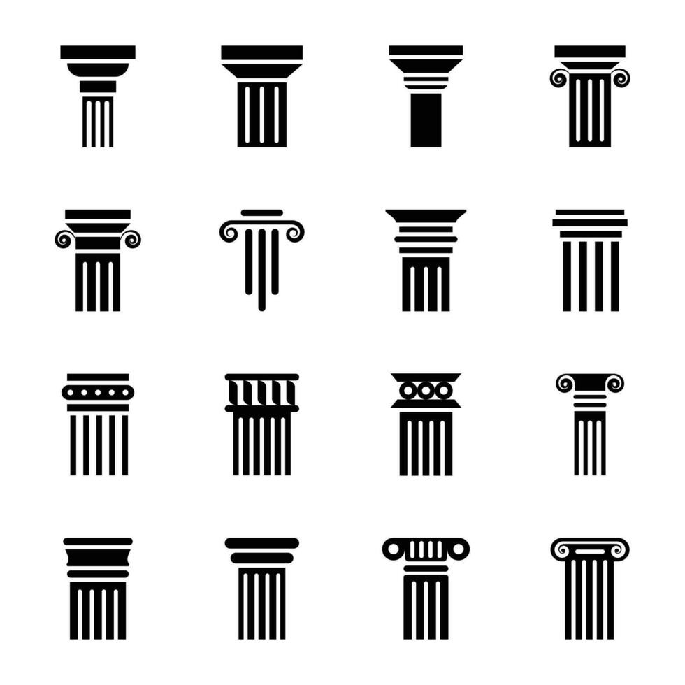 Pillar drawings icons vector