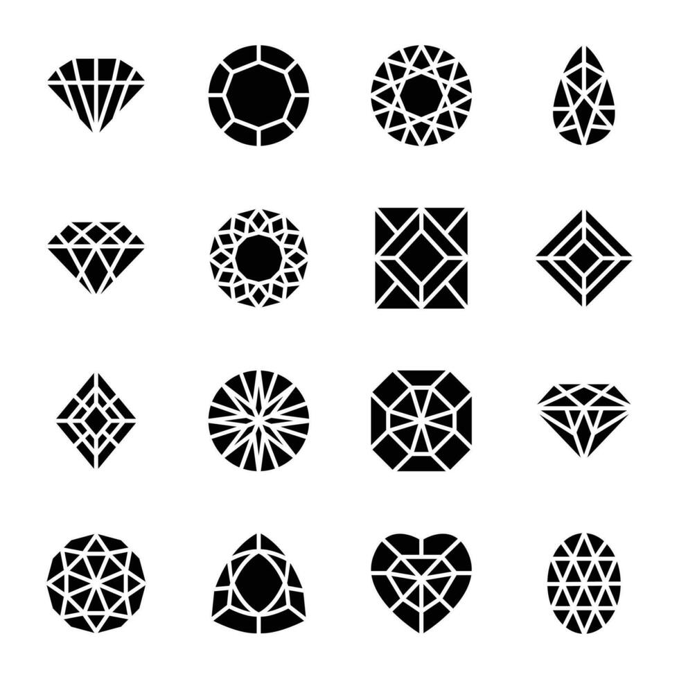 Precious stone icons vector