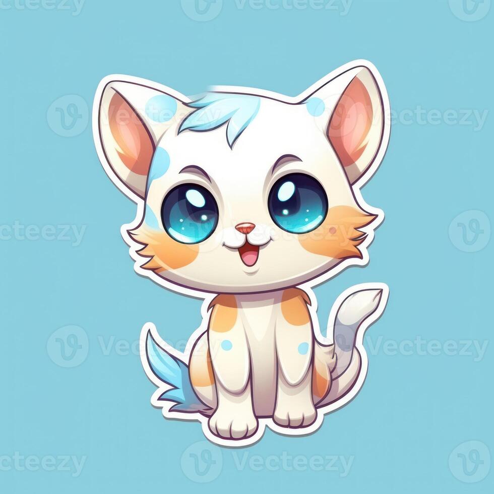 cute cat Sticker Cartoon Style photo