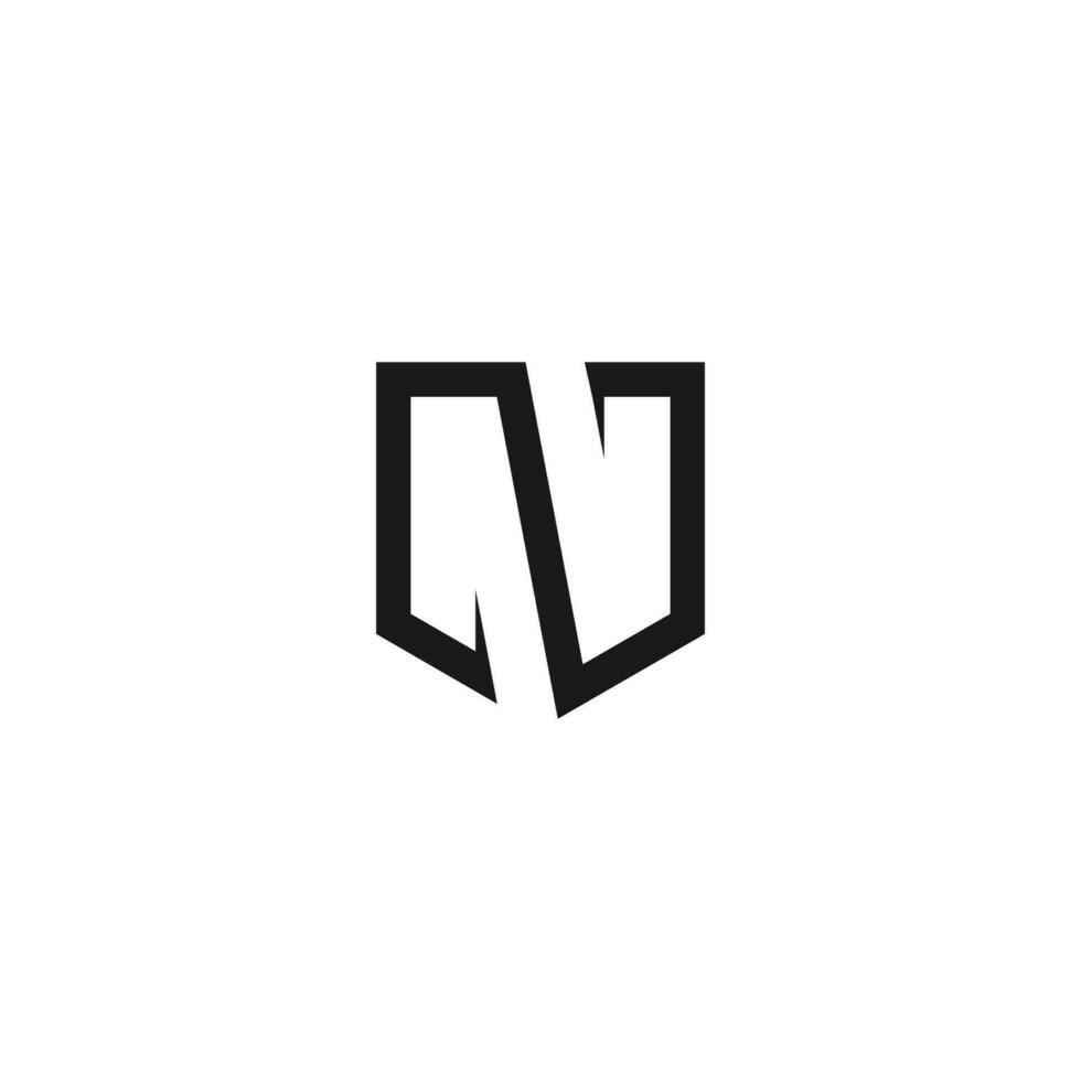 vector logo con un proteger forma y el letra v moderno, único, y limpio, tecnología, marca, empresa