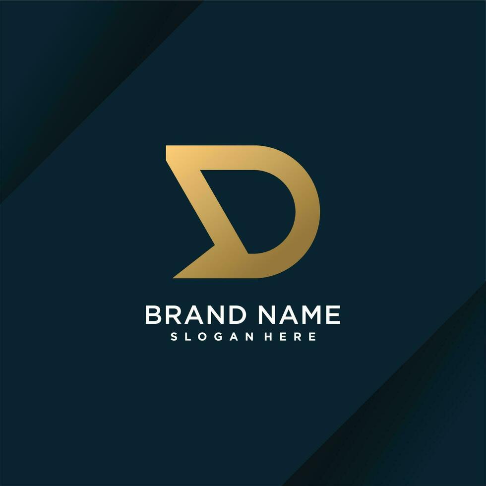 letter D logo design vector with modern creative style concept