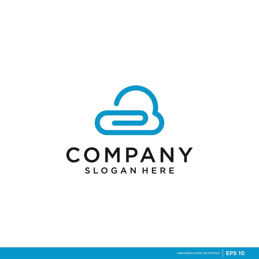 Simple cloud logo icon design template premium vector