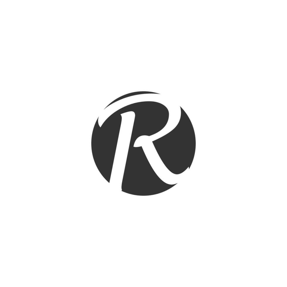 illustration of a unique and elegant logo with the initials R. suitable for personal, and others. vector