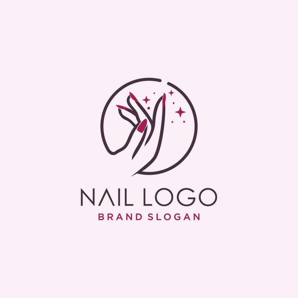 Nail polish logo design for beauty care vector