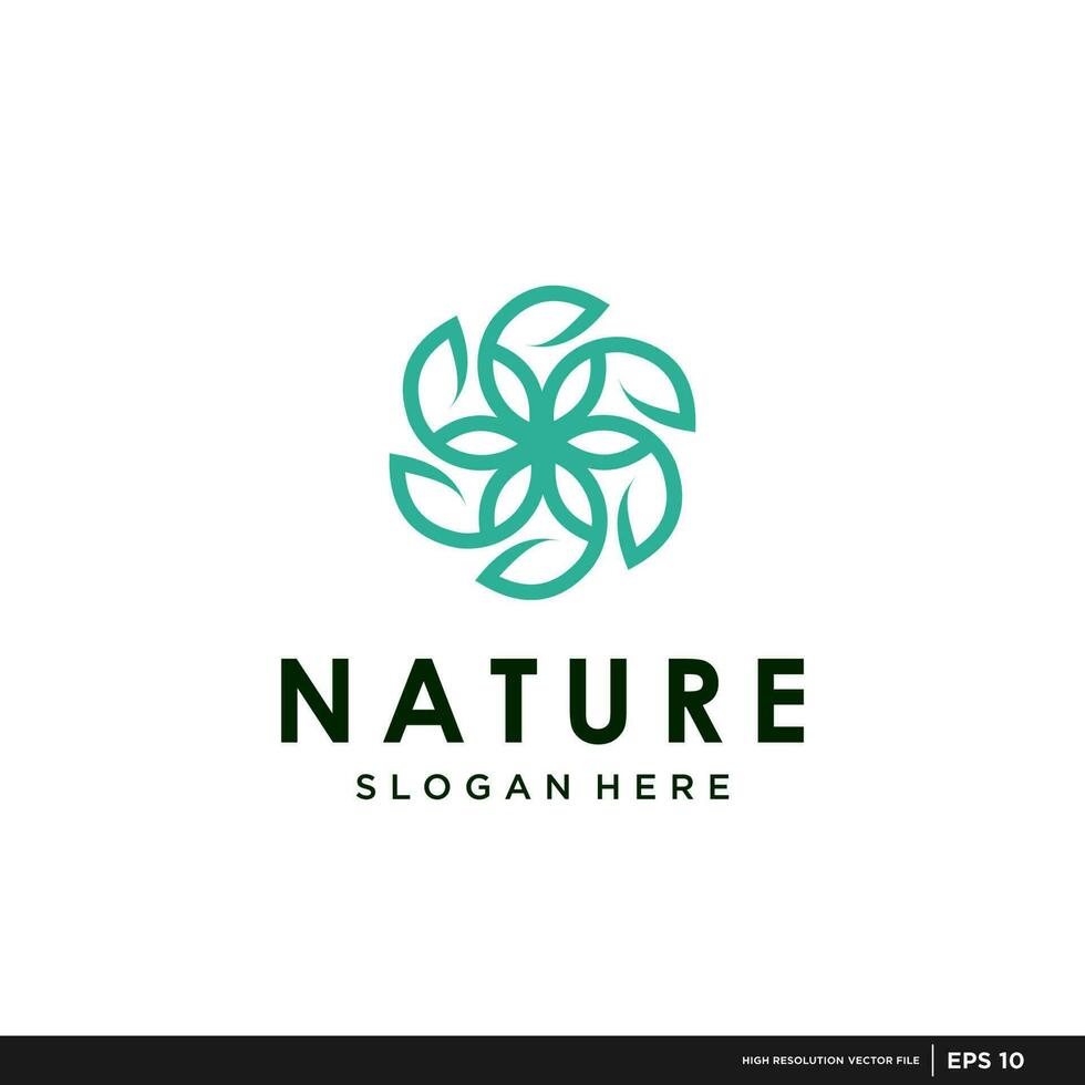 minimalist logo concept concept line art with the concept of nature, spa, yoga vector