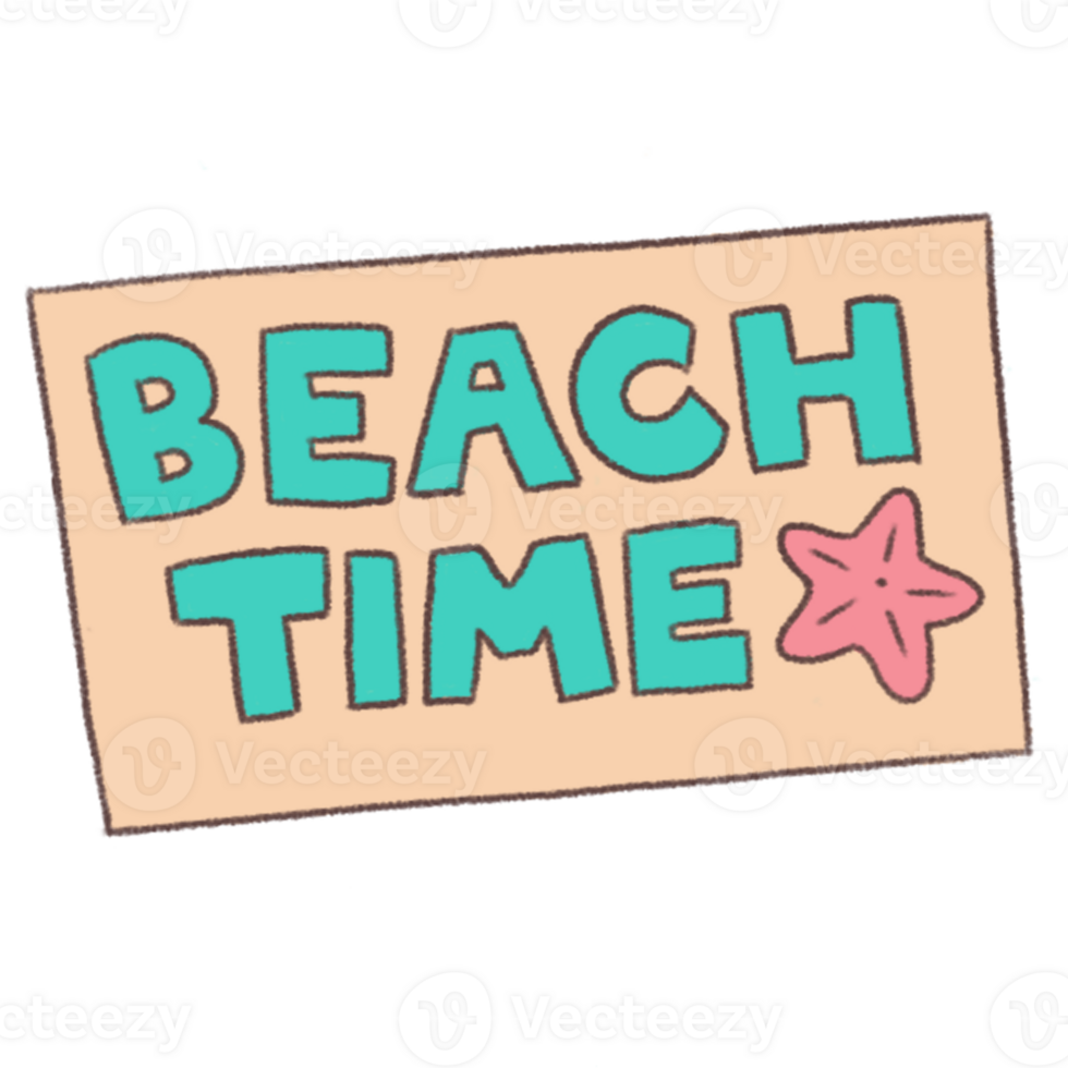 summer vibe elements illustration png