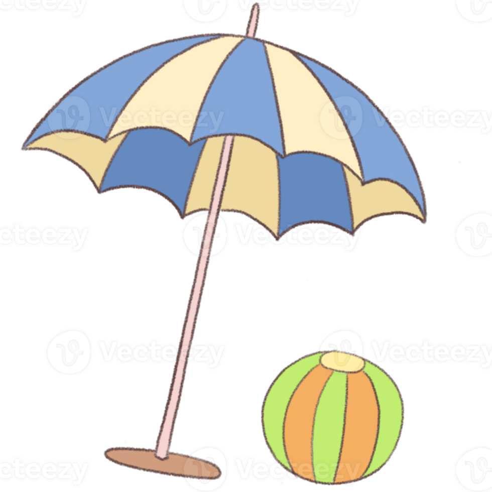 summer vibe elements illustration png