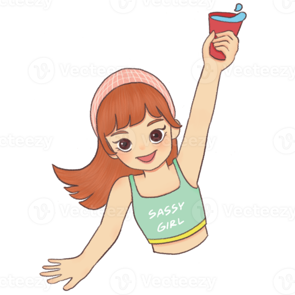 summer vibe elements illustration png