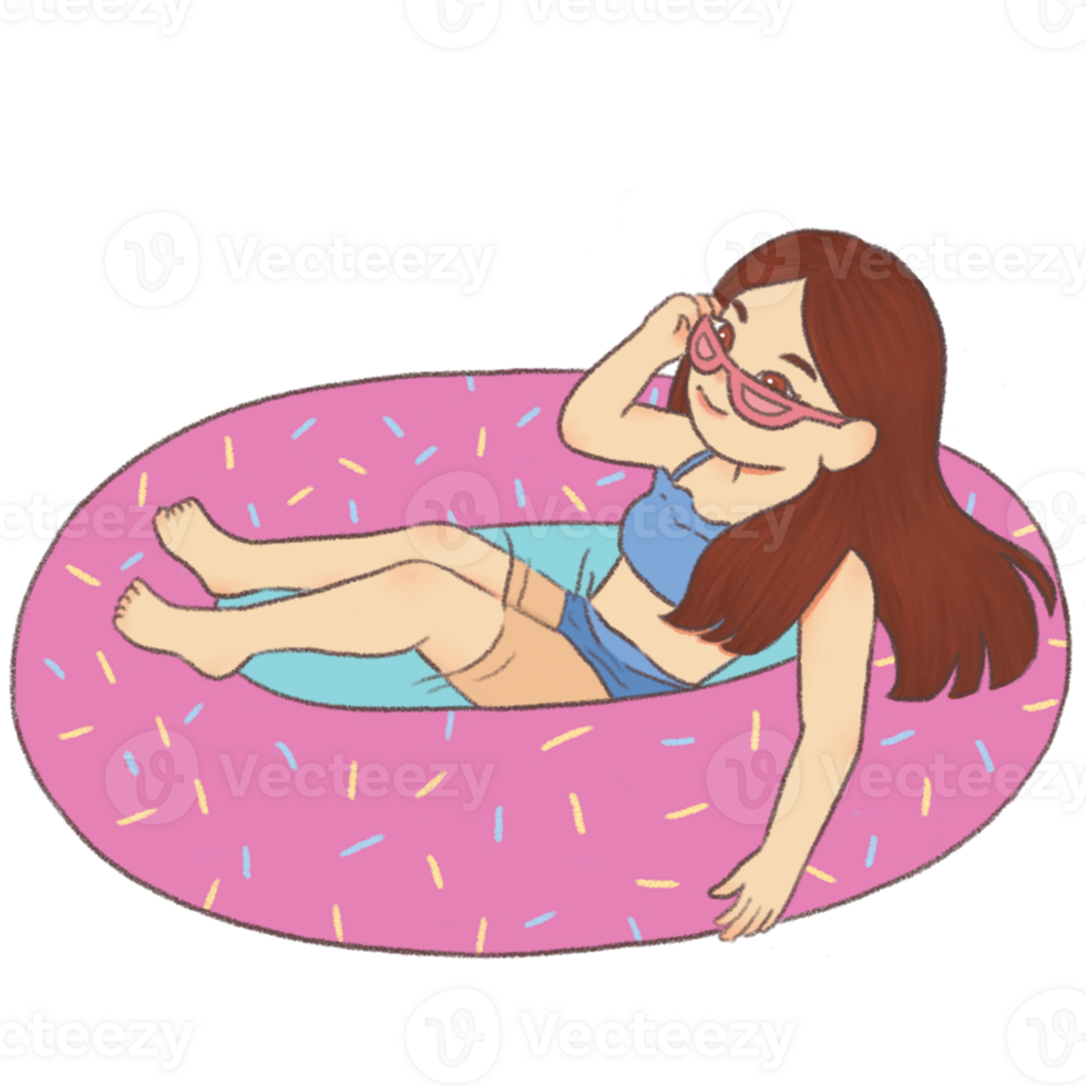summer vibe elements illustration png