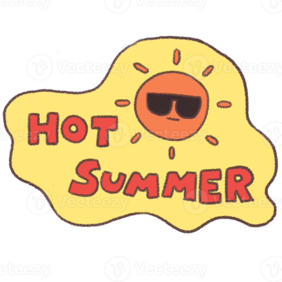 summer vibe elements illustration png