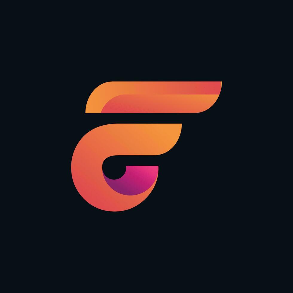 Unique letter F logo template with gradient modern concept part 2 vector